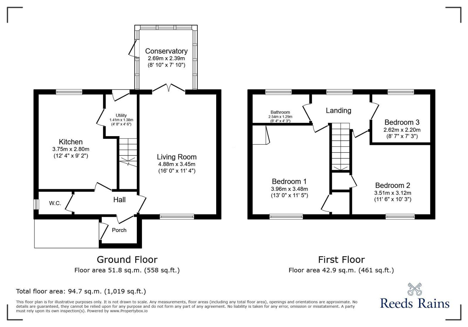 Floorplan of 3 bedroom Mid Terrace House for sale, Crescent Road, Congleton, Cheshire, CW12