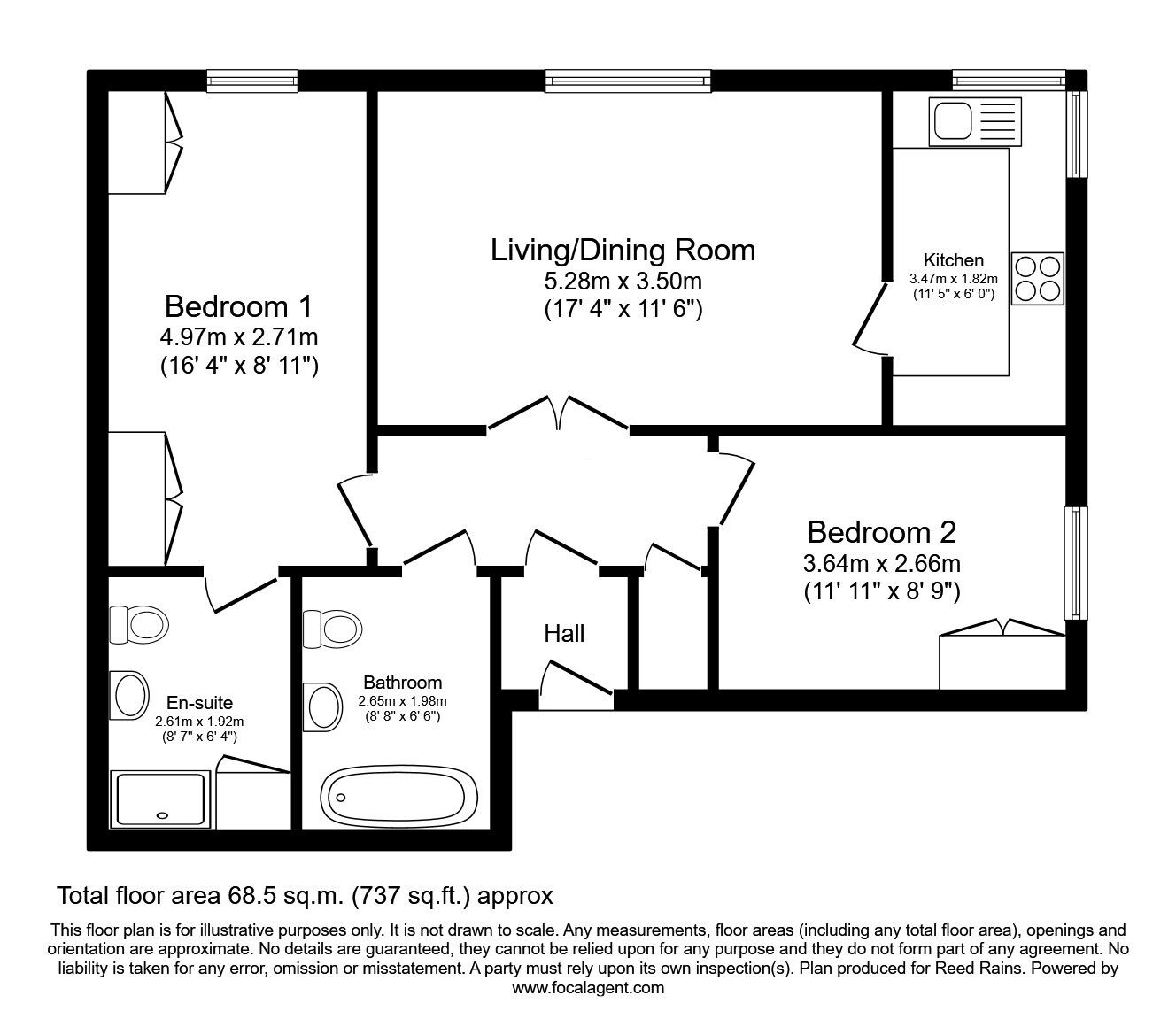 Floorplan of 2 bedroom  Flat for sale, Mill Green, Congleton, Cheshire, CW12