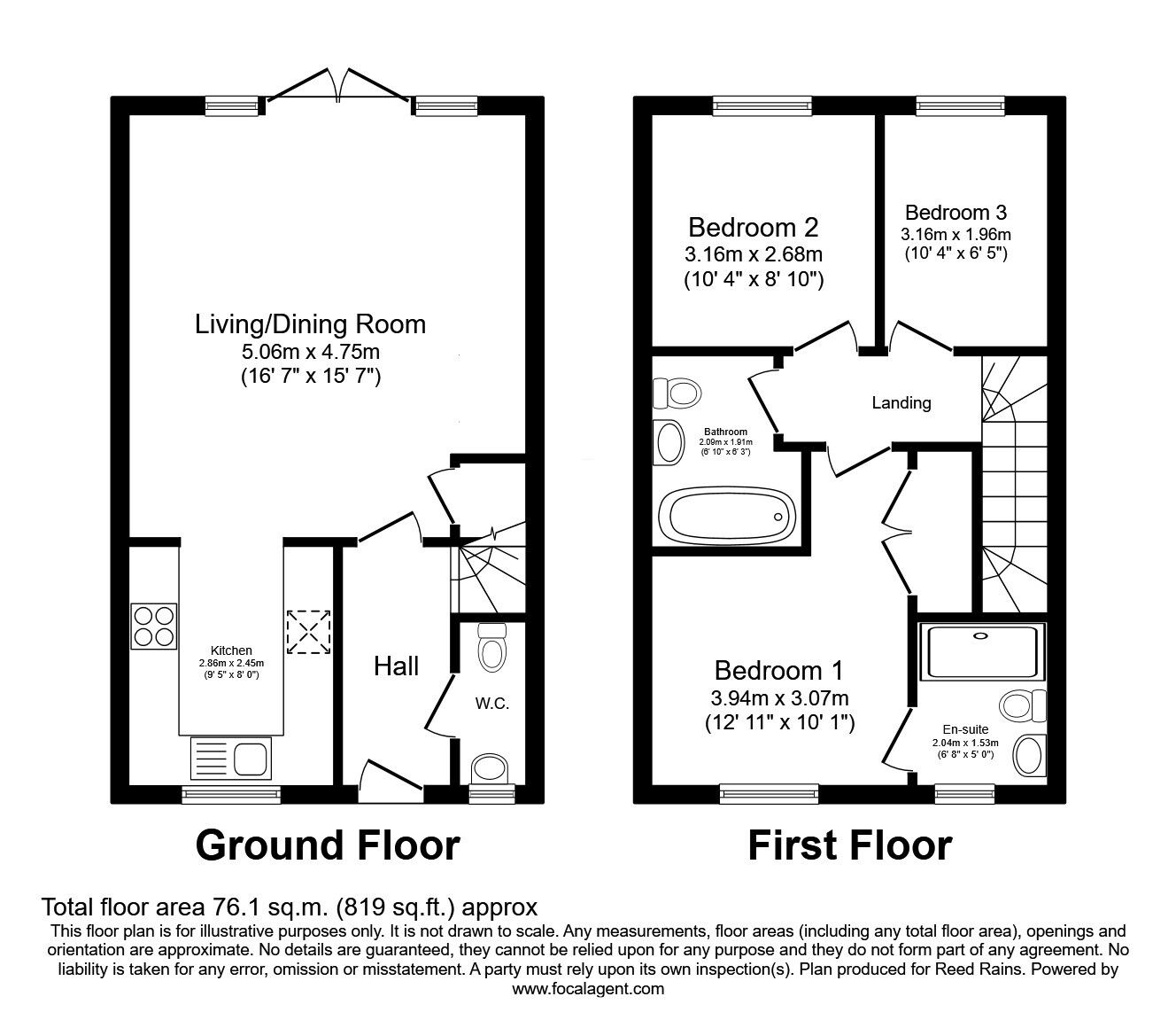 Floorplan of 3 bedroom  House for sale, Field View Road, Congleton, Cheshire, CW12