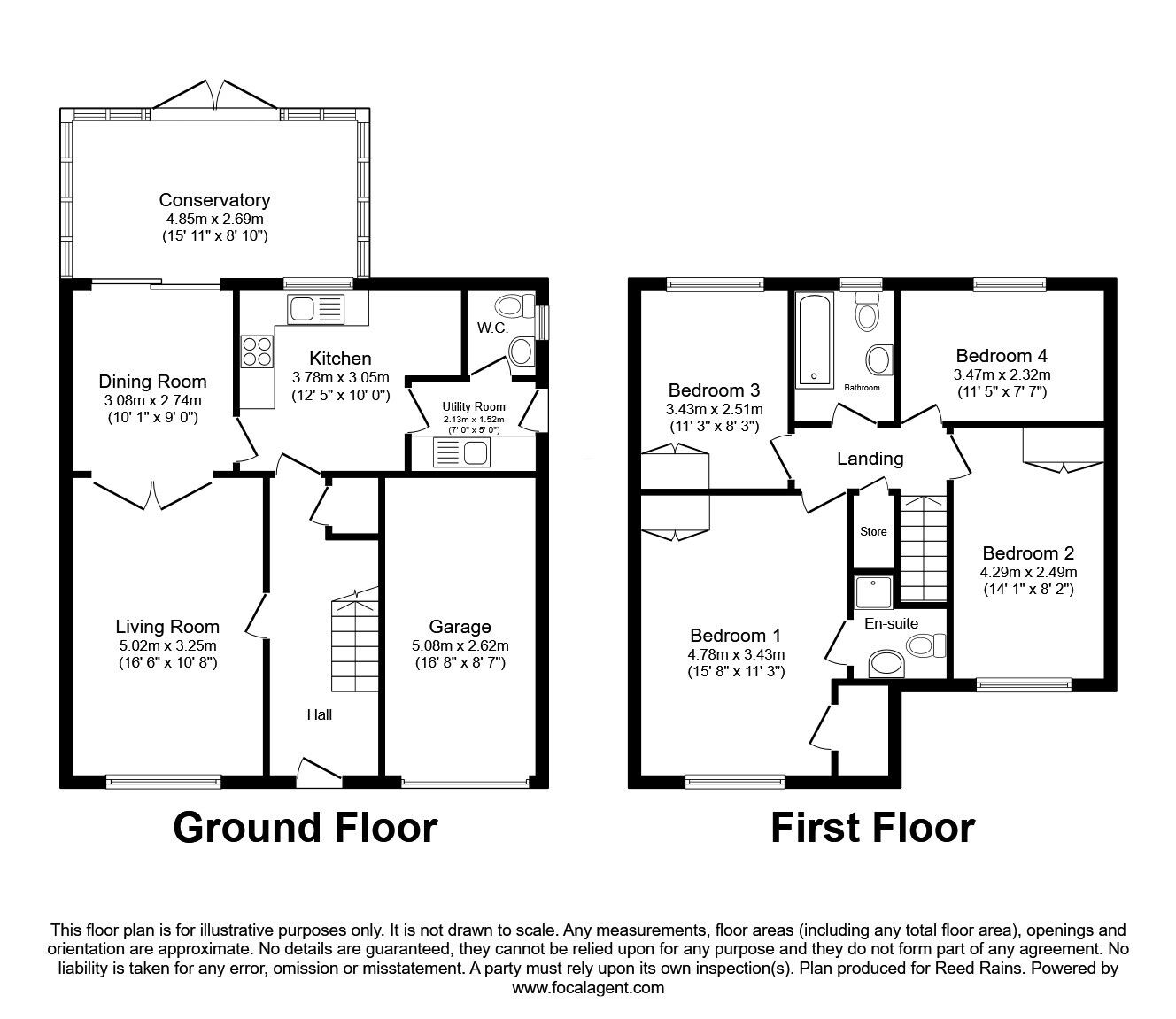 Floorplan of 4 bedroom Detached House for sale, Maple Close, Holmes Chapel, Cheshire, CW4