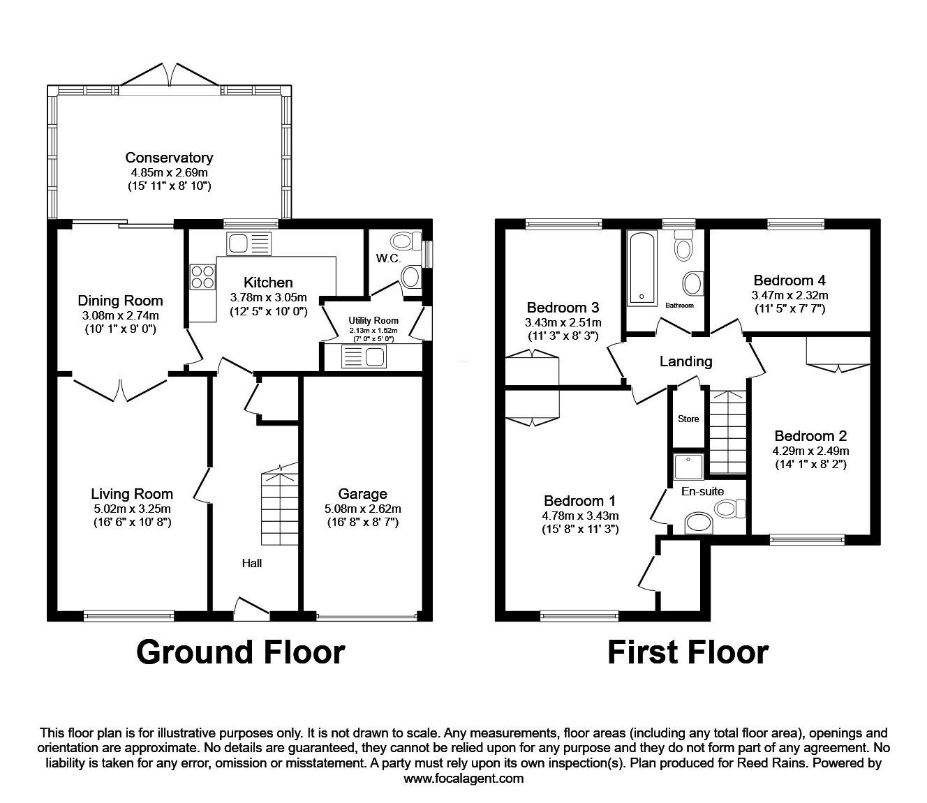 Floorplan of 4 bedroom Detached House for sale, Maple Close, Holmes Chapel, Cheshire, CW4