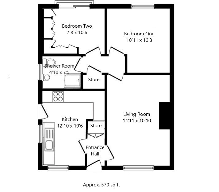 Floorplan of 2 bedroom Semi Detached House for sale, Alumbrook Avenue, Holmes Chapel, Cheshire, CW4