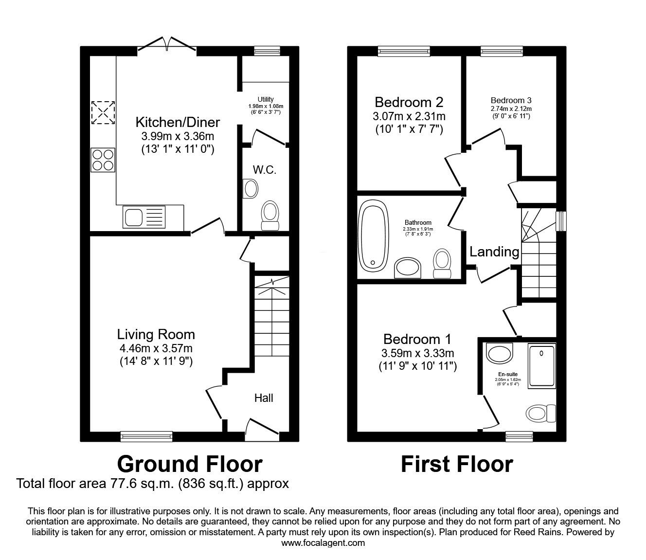 Floorplan of 3 bedroom Semi Detached House for sale, Ormiston Way, Congleton, Cheshire, CW12