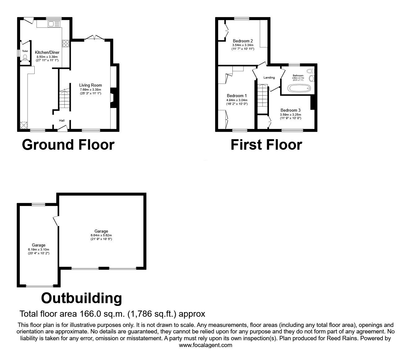 Floorplan of 3 bedroom End Terrace House for sale, Crescent Road, Congleton, Cheshire, CW12