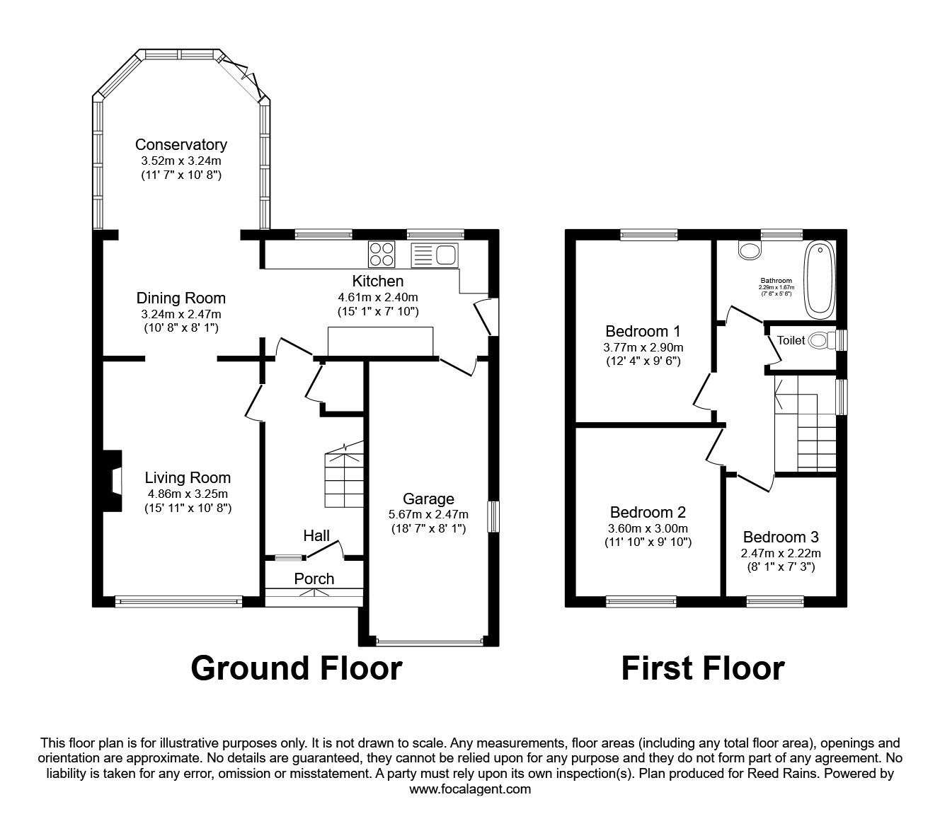 Floorplan of 3 bedroom Detached House for sale, Leamington Road, Congleton, Cheshire, CW12