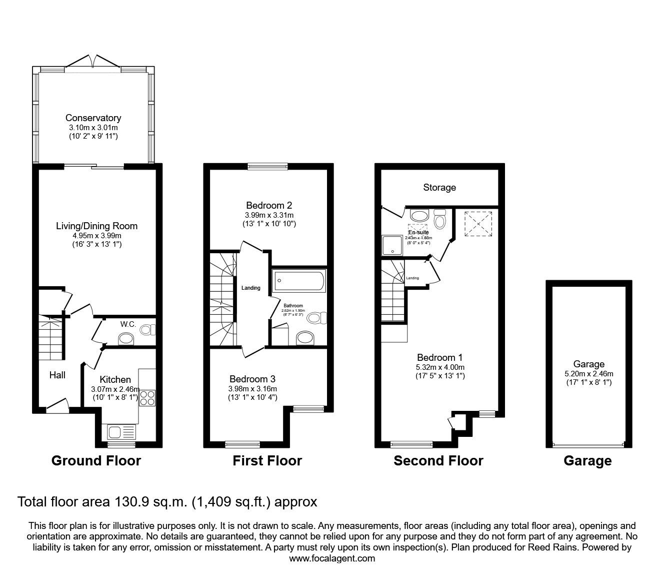 Floorplan of 3 bedroom Semi Detached House for sale, Honiton Way, Middlewich, Cheshire, CW10
