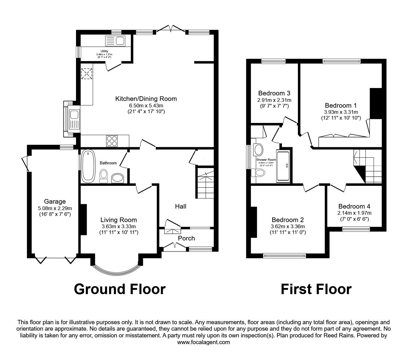 Floorplan of 4 bedroom Semi Detached House for sale, Hassall Road, Alsager, Cheshire, ST7