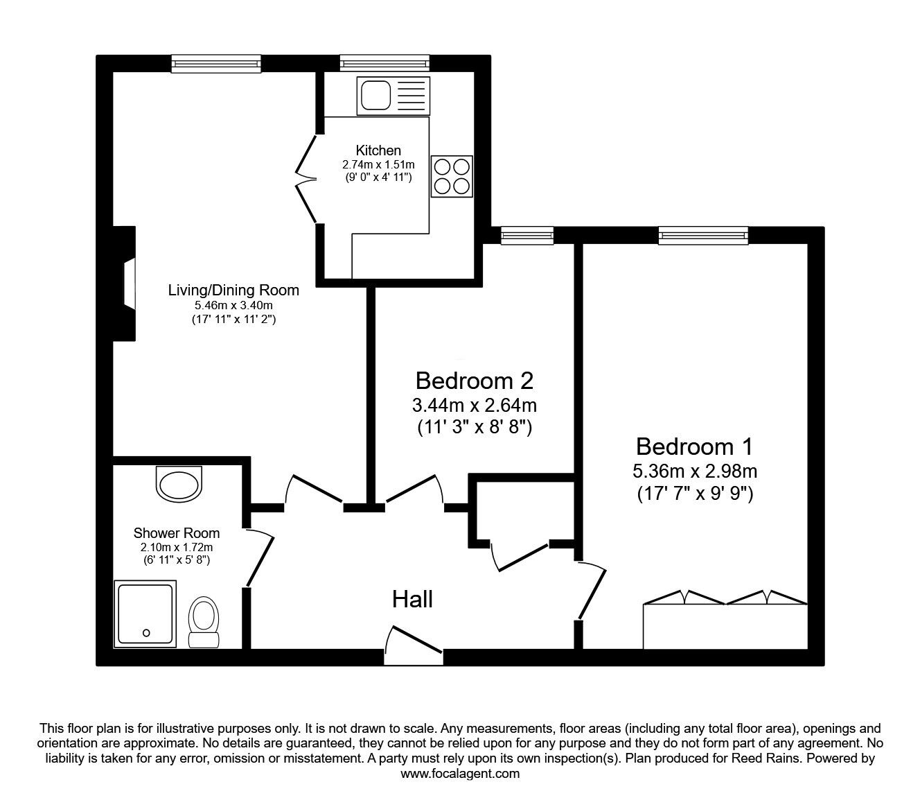 Floorplan of 2 bedroom  Flat for sale, Parkway, Holmes Chapel, Cheshire, CW4