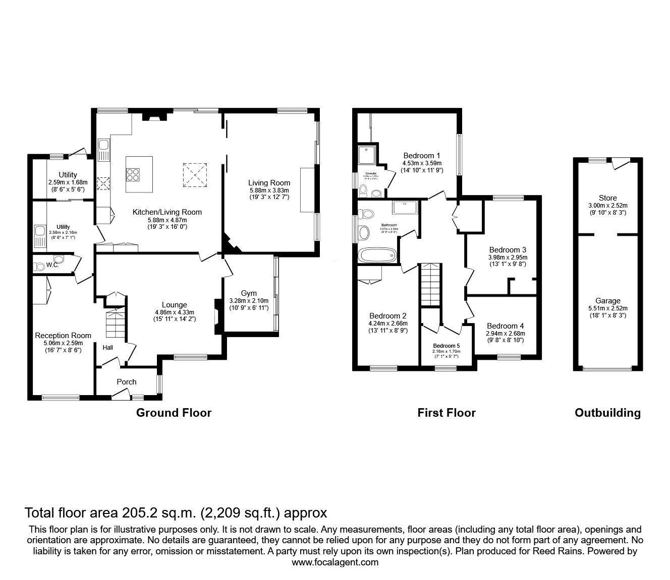 Floorplan of 5 bedroom Detached House for sale, Truro Close, Congleton, Cheshire, CW12