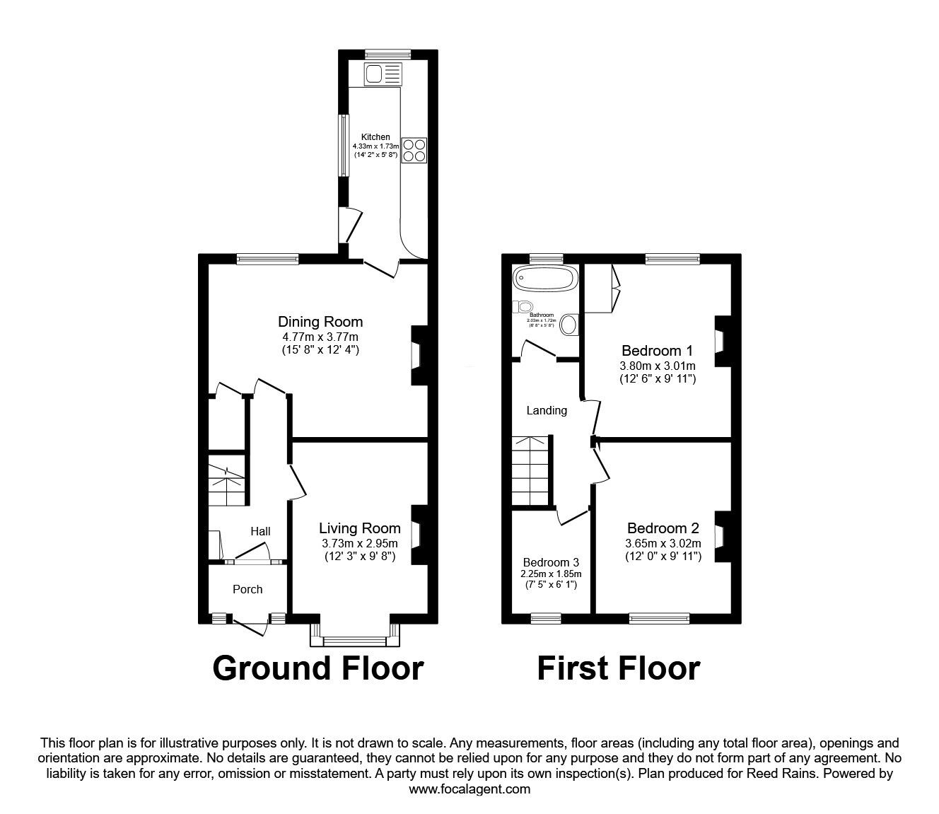 Floorplan of 3 bedroom Detached House for sale, Brook Street, Congleton, Cheshire, CW12