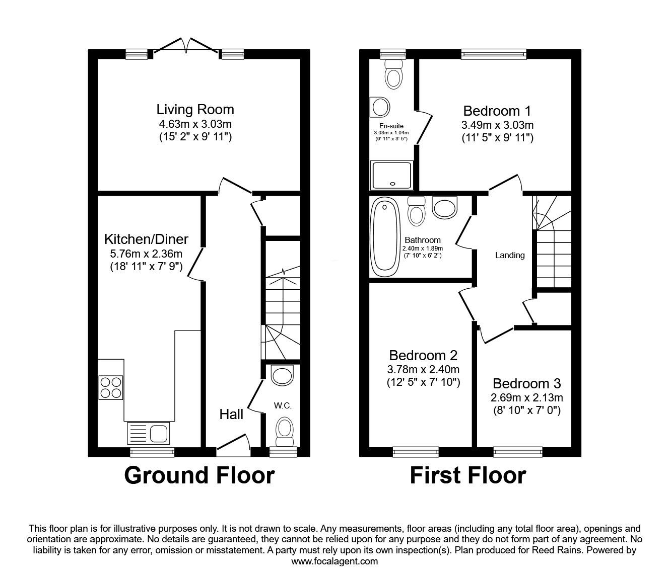 Floorplan of 3 bedroom Semi Detached House for sale, Westheath Close, Congleton, Cheshire, CW12