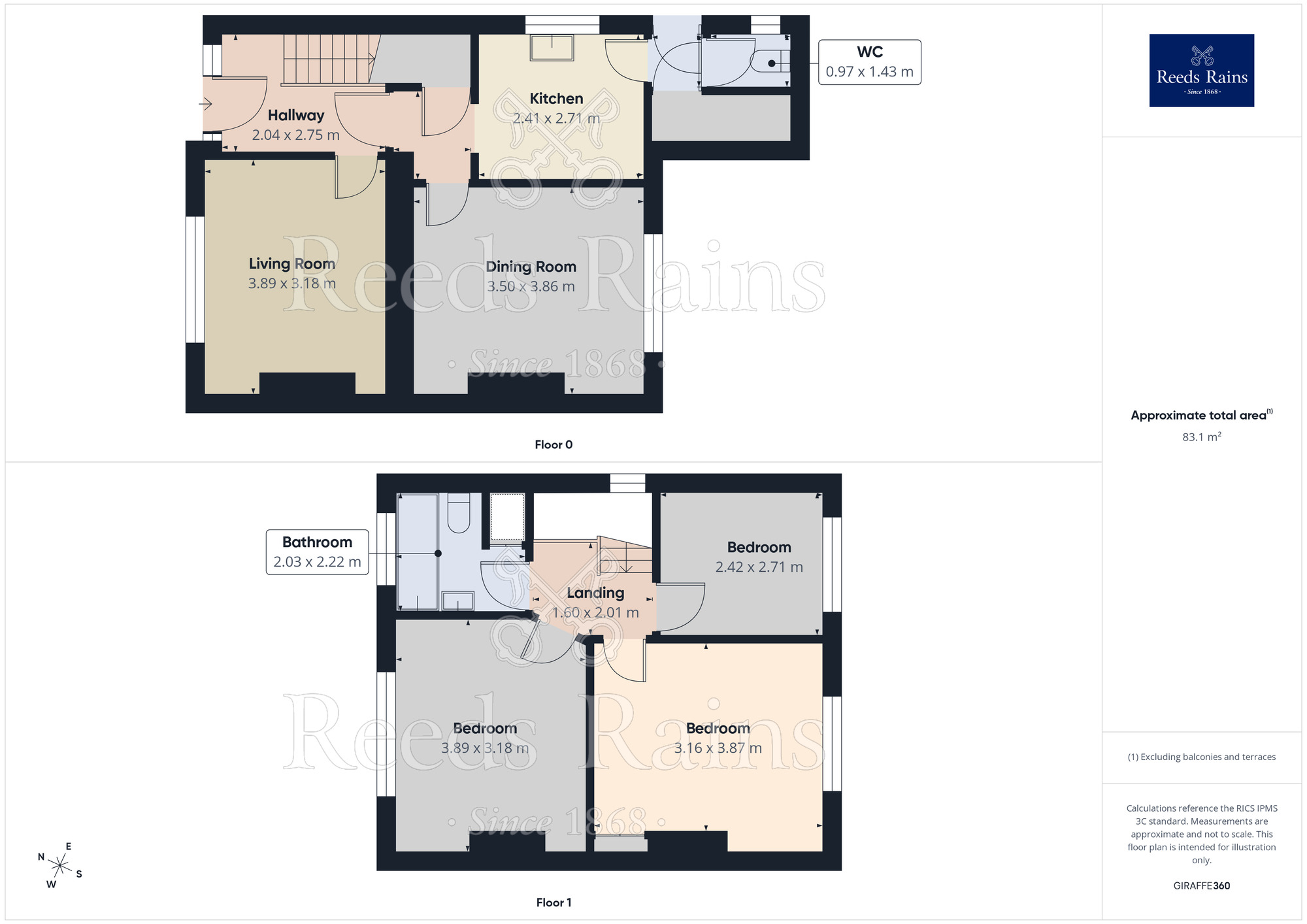 Floorplan of 3 bedroom Semi Detached House for sale, Astbury Lane Ends, Congleton, Cheshire, CW12