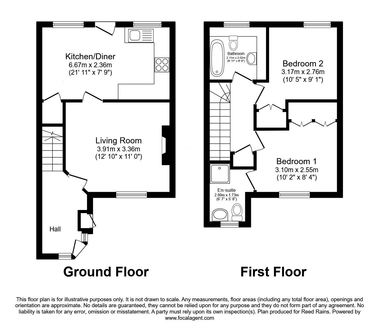 Floorplan of 2 bedroom Semi Detached House for sale, Broxton Avenue, Middlewich, Cheshire, CW10