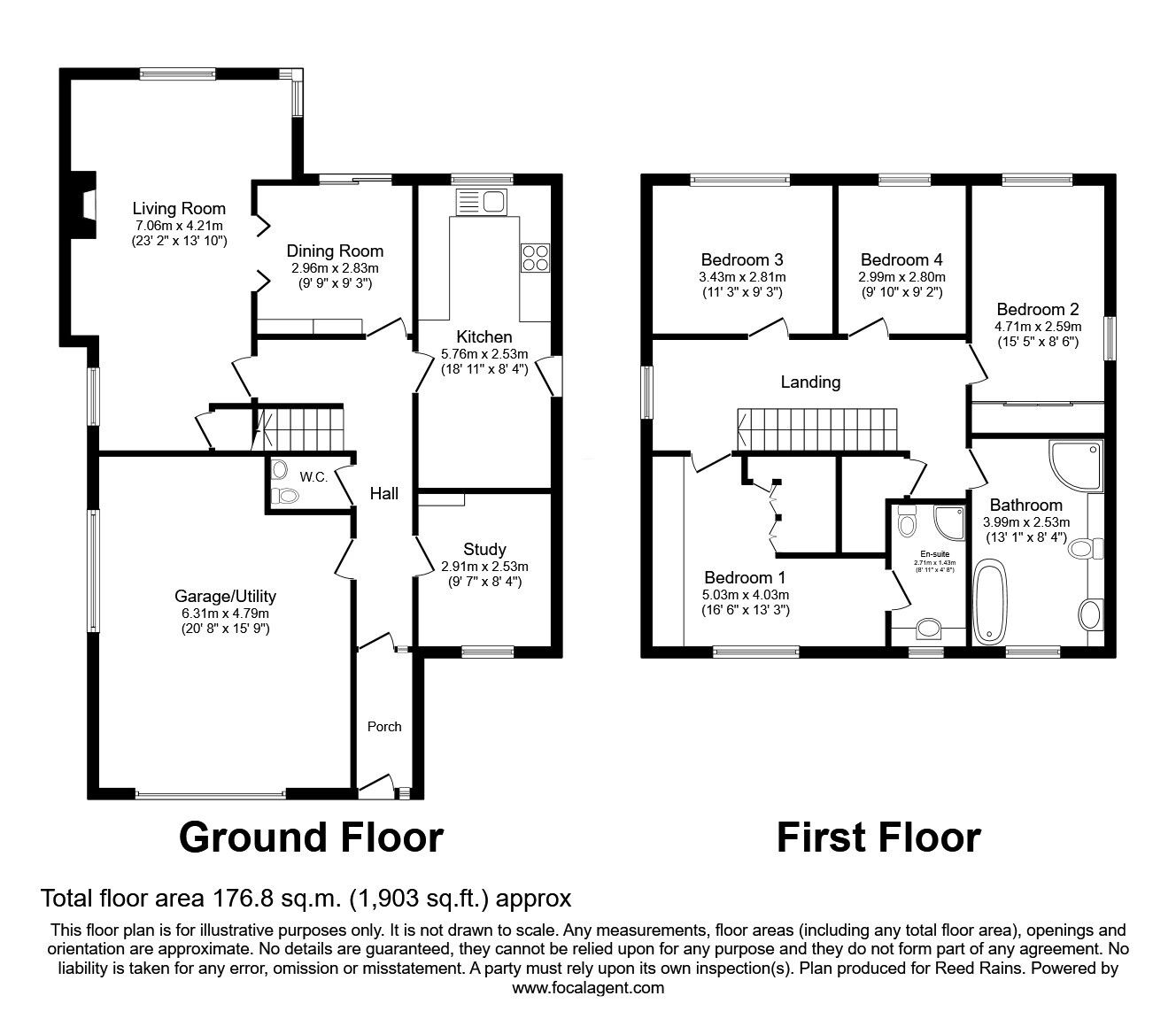Floorplan of 4 bedroom Detached House for sale, Howey Lane, Congleton, Cheshire, CW12