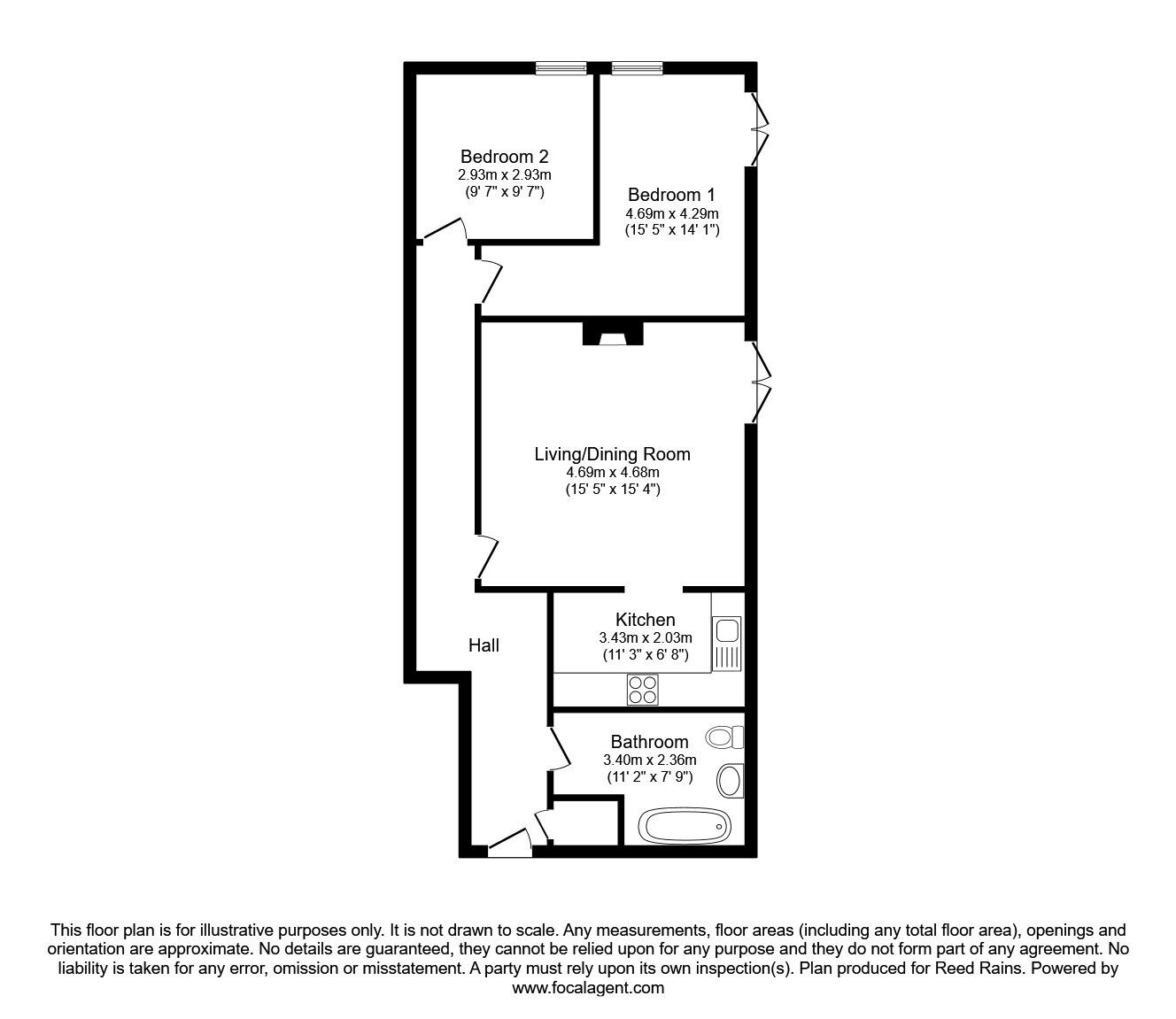 Floorplan of 2 bedroom Flat for sale, Westholme Close, Congleton, Cheshire, CW12