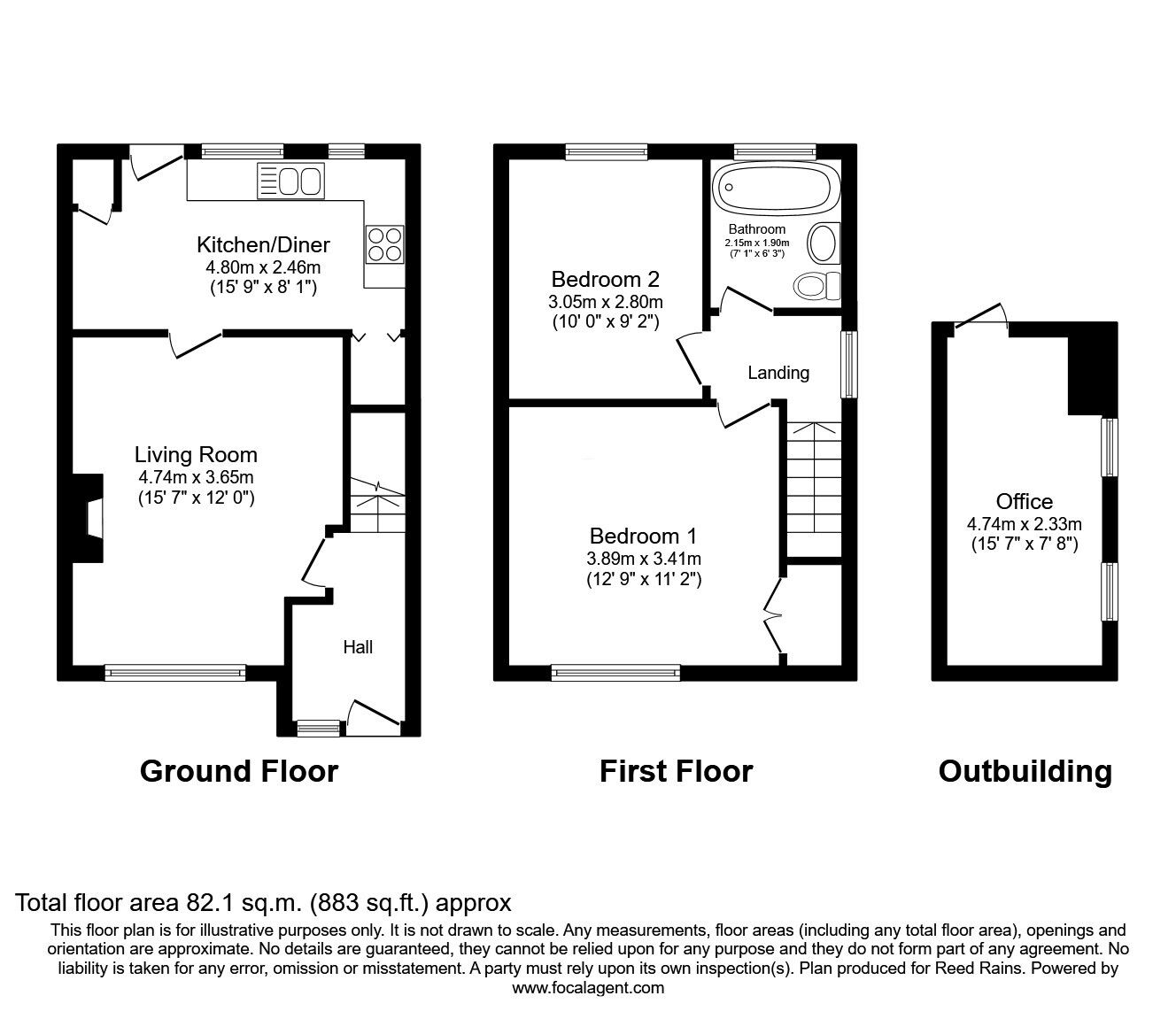 Floorplan of 2 bedroom Semi Detached House for sale, Bankhouse Drive, Congleton, Cheshire, CW12