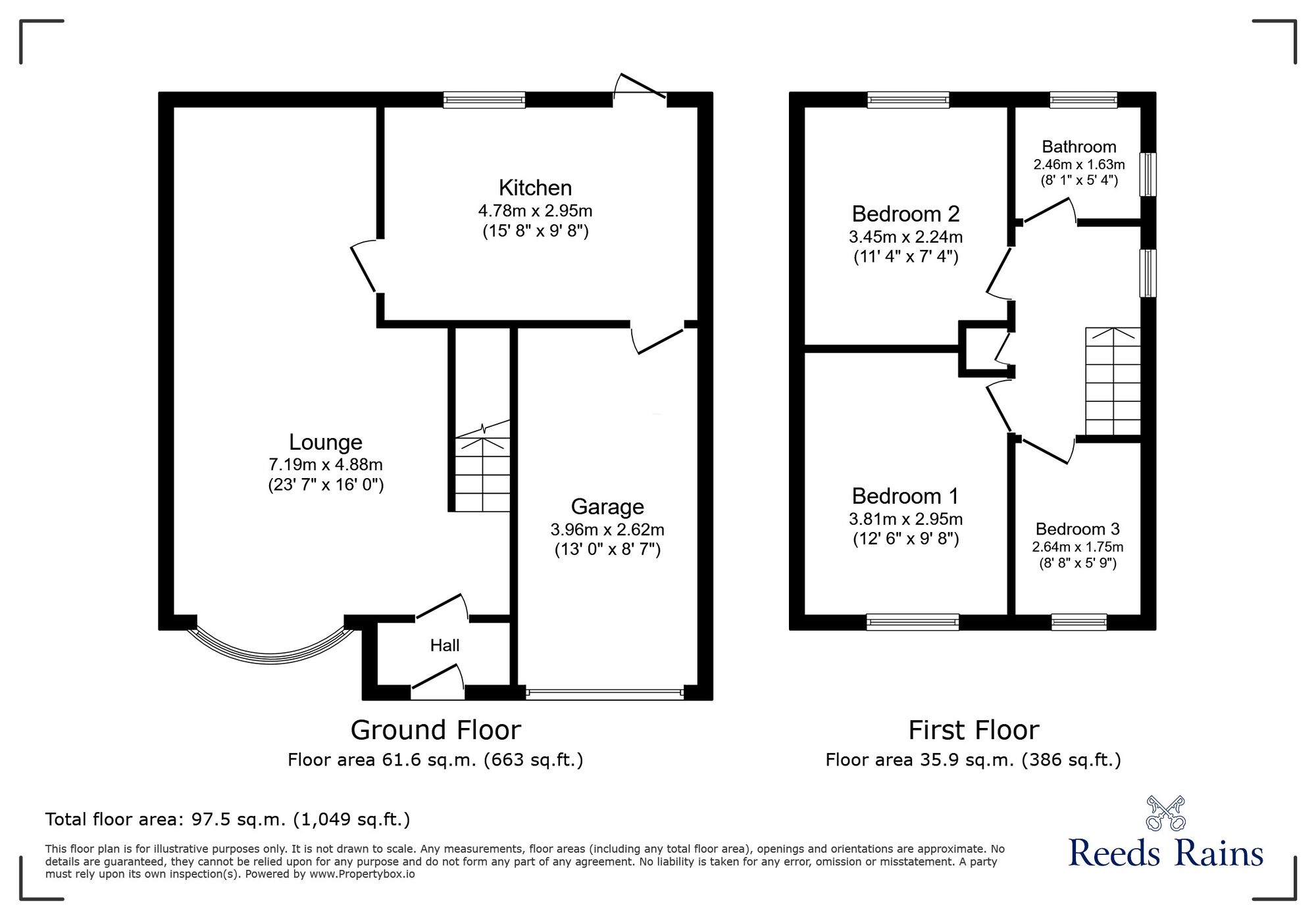 Floorplan of 3 bedroom Link Detached House for sale, Kennet Drive, Congleton, Cheshire, CW12