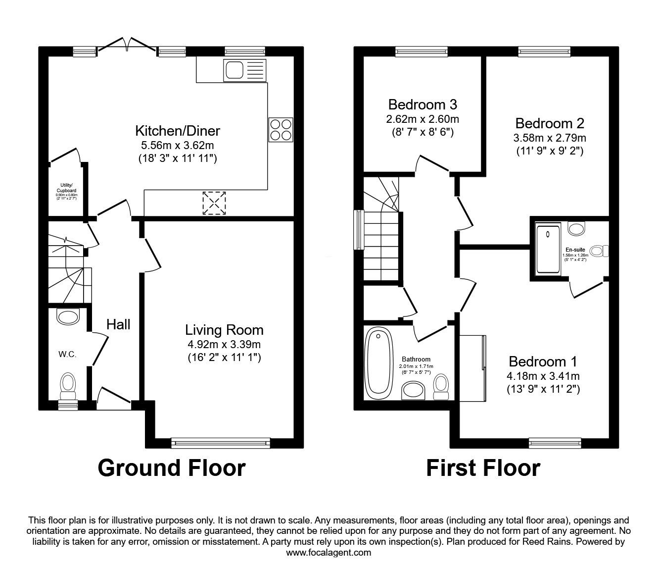 Floorplan of 3 bedroom Semi Detached House for sale, Whitebeam Close, Congleton, Cheshire, CW12