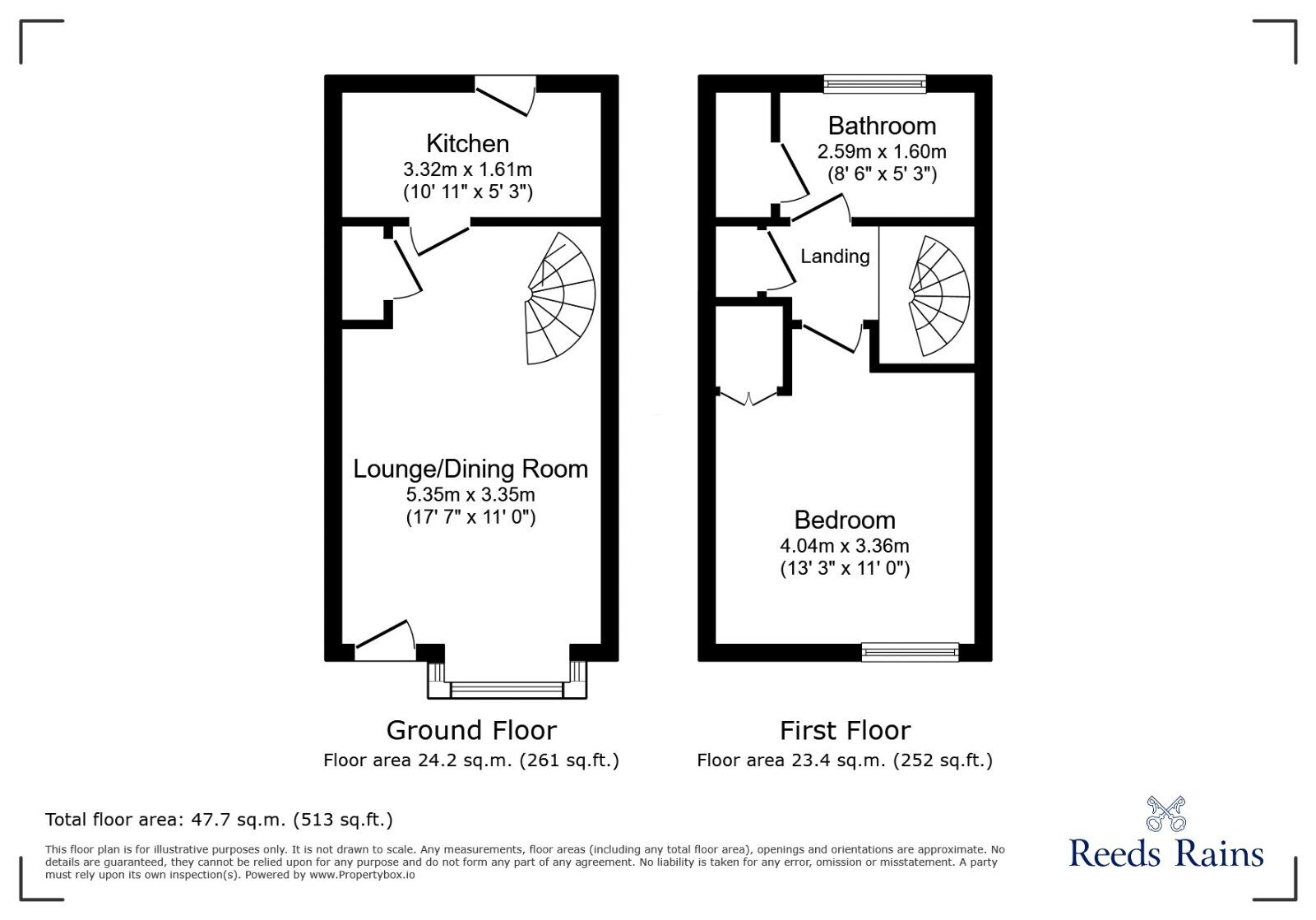 Floorplan of 2 bedroom Mid Terrace House for sale, Grange Way, Sandbach, Cheshire, CW11