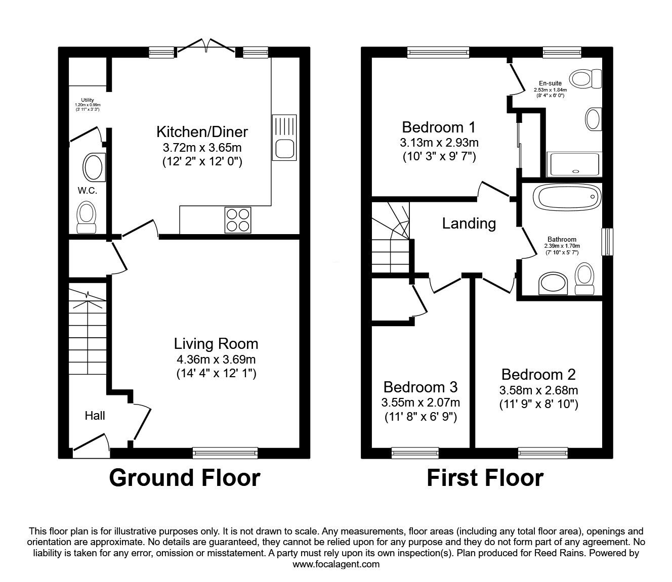 Floorplan of 3 bedroom Semi Detached House for sale, Fieldfare Close, Congleton, Cheshire, CW12