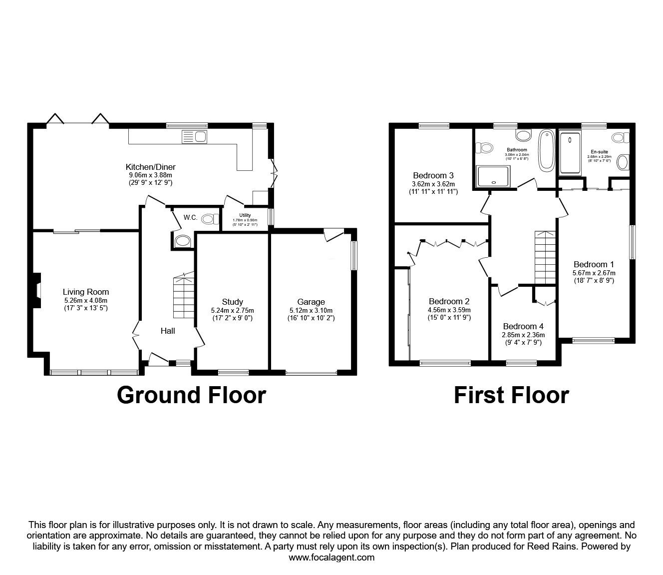 Floorplan of 4 bedroom Detached House for sale, Ravenscroft, Holmes Chapel, Cheshire, CW4