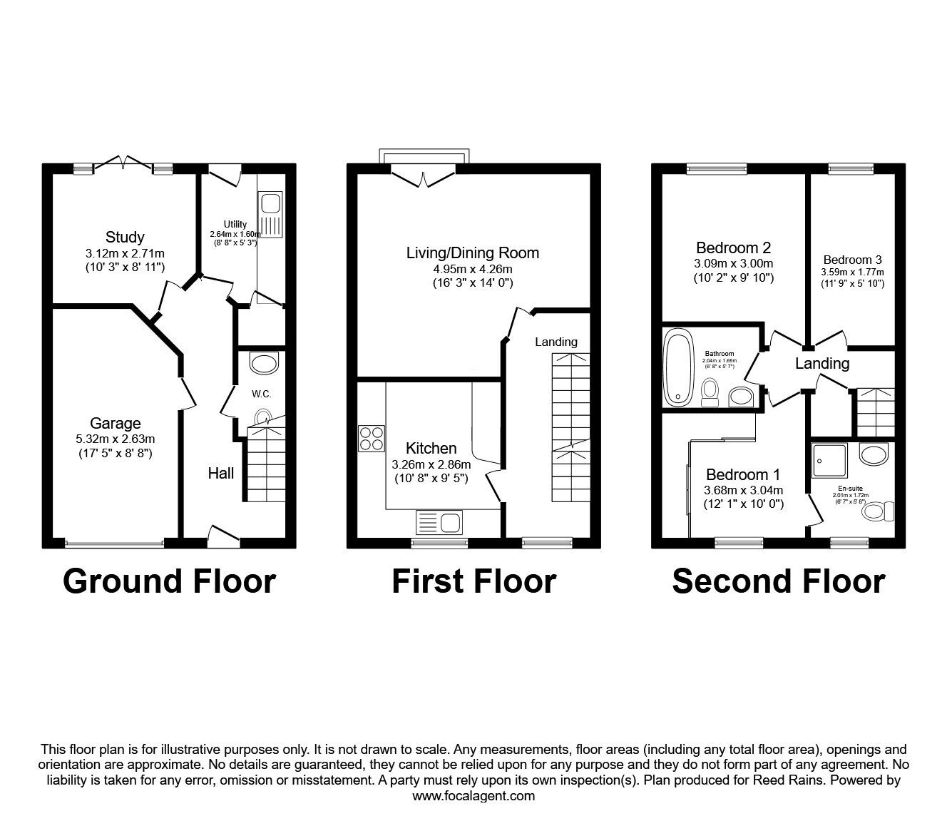 Floorplan of 4 bedroom Mid Terrace House for sale, Crompton Close, Congleton, Cheshire, CW12
