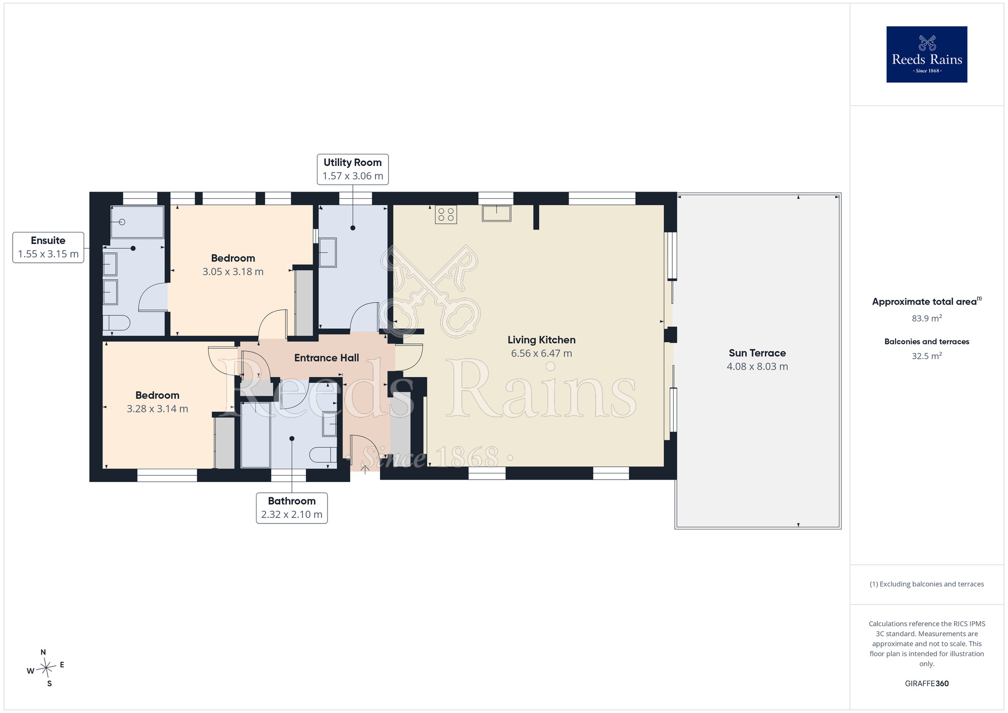 Floorplan of 2 bedroom Detached Bungalow for sale, Somerford, Congleton, Cheshire, CW12