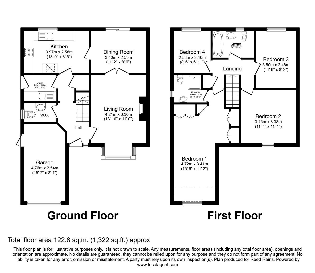 Floorplan of 4 bedroom Detached House for sale, Ennerdale Drive, Congleton, Cheshire, CW12