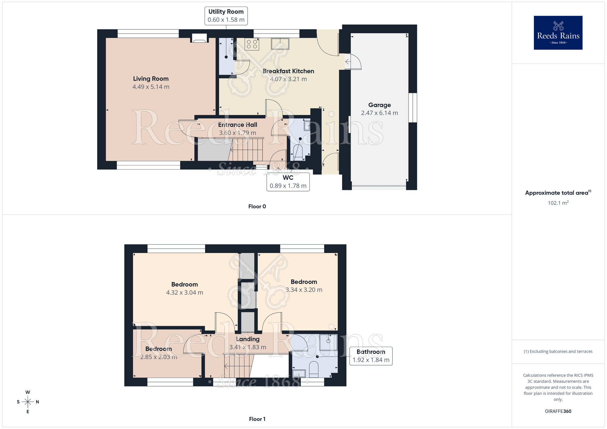 Floorplan of 3 bedroom Detached House for sale, Nairn Avenue, Holmes Chapel, Cheshire, CW4