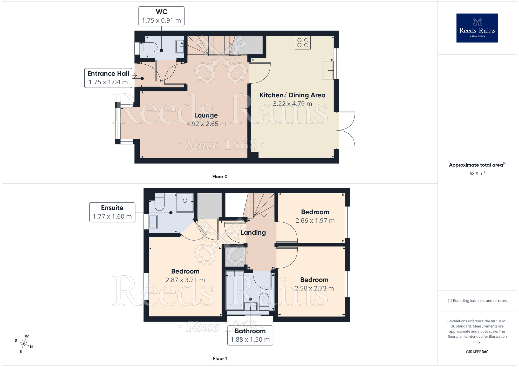 Floorplan of 3 bedroom Semi Detached House for sale, Severn Way, Holmes Chapel, Cheshire, CW4