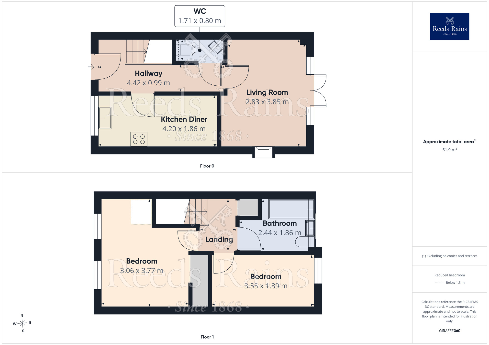 Floorplan of 2 bedroom Mid Terrace House for sale, Kensington Drive, Congleton, Cheshire, CW12