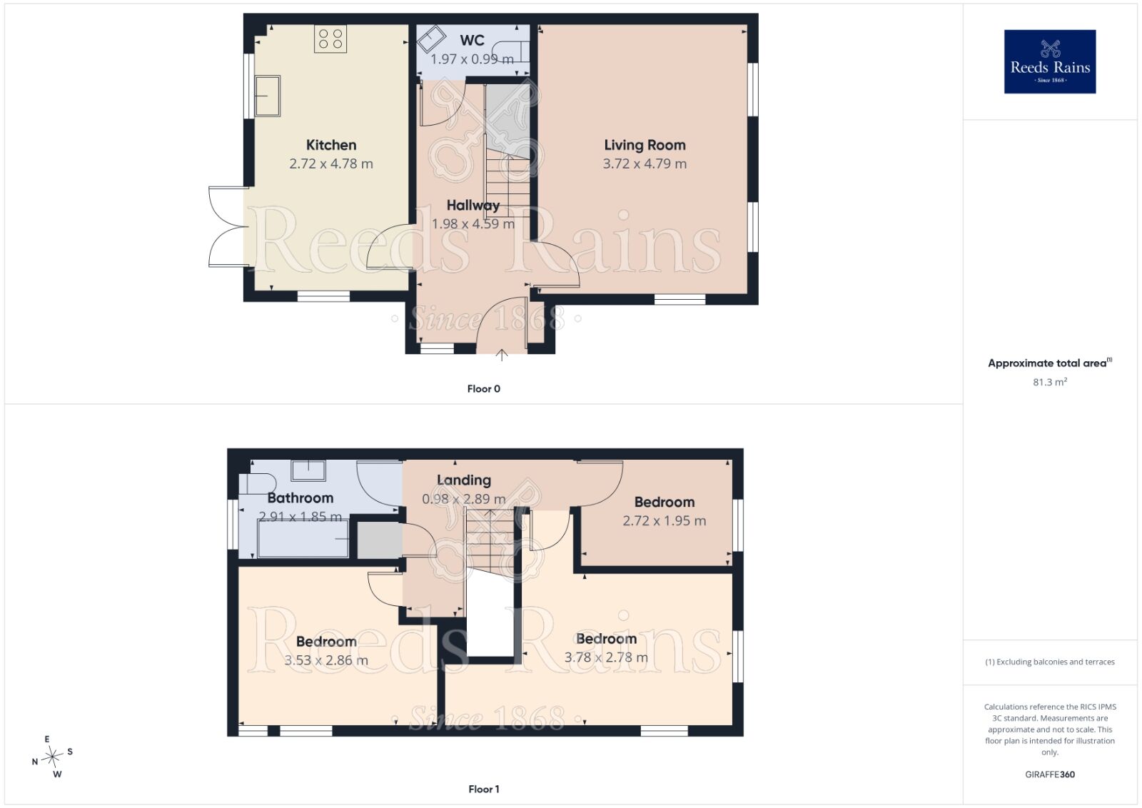 Floorplan of 3 bedroom End Terrace House for sale, Daneside Close, Congleton, Cheshire, CW12