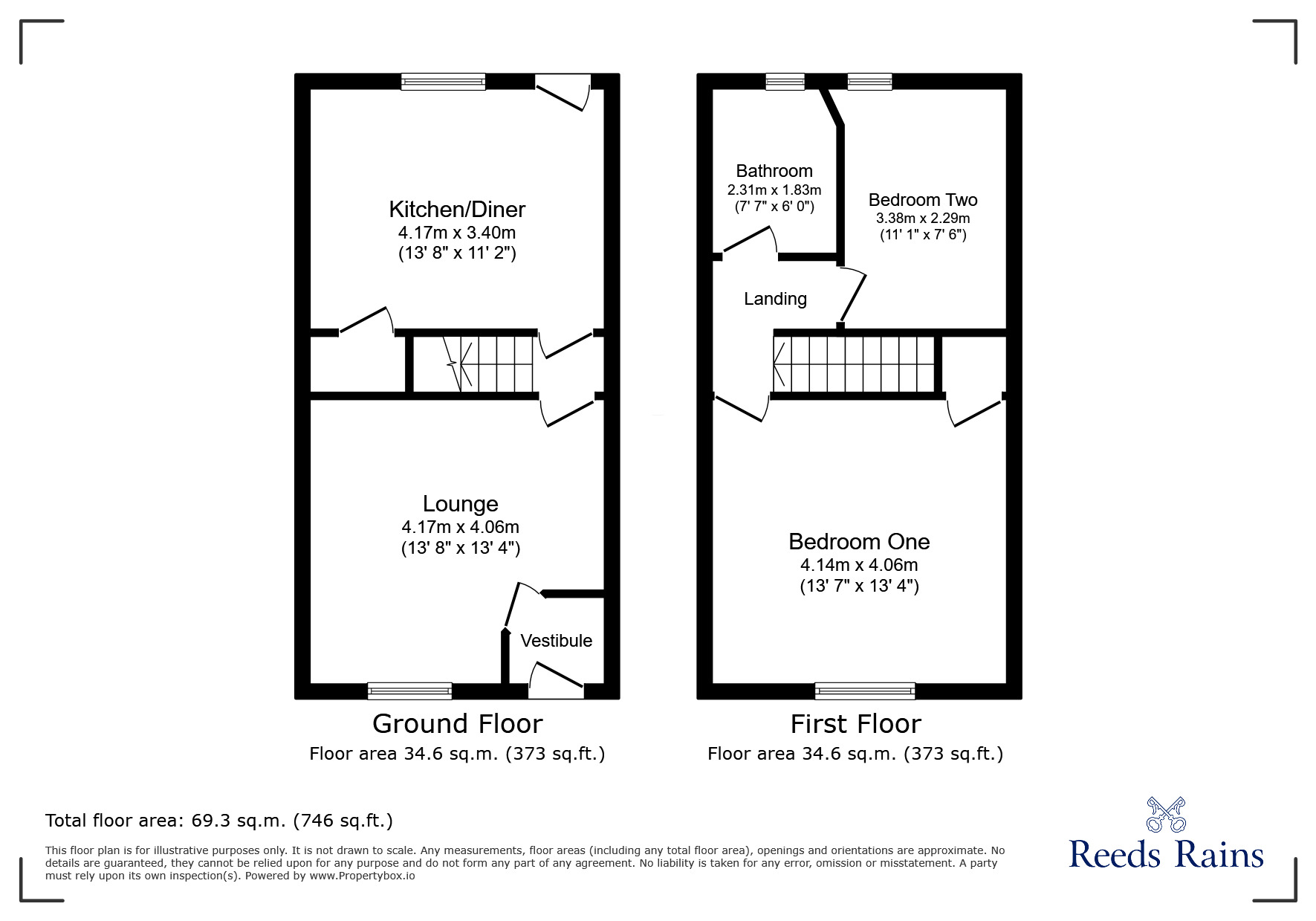 Floorplan of 2 bedroom Mid Terrace House to rent, Oxford Street, Colne, Lancashire, BB8