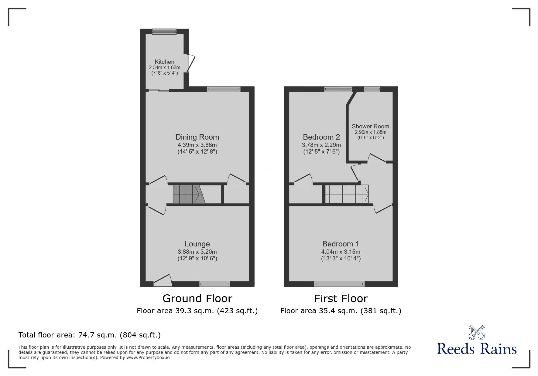 Floorplan of 2 bedroom Mid Terrace House to rent, Oxford Street, Colne, Lancashire, BB8