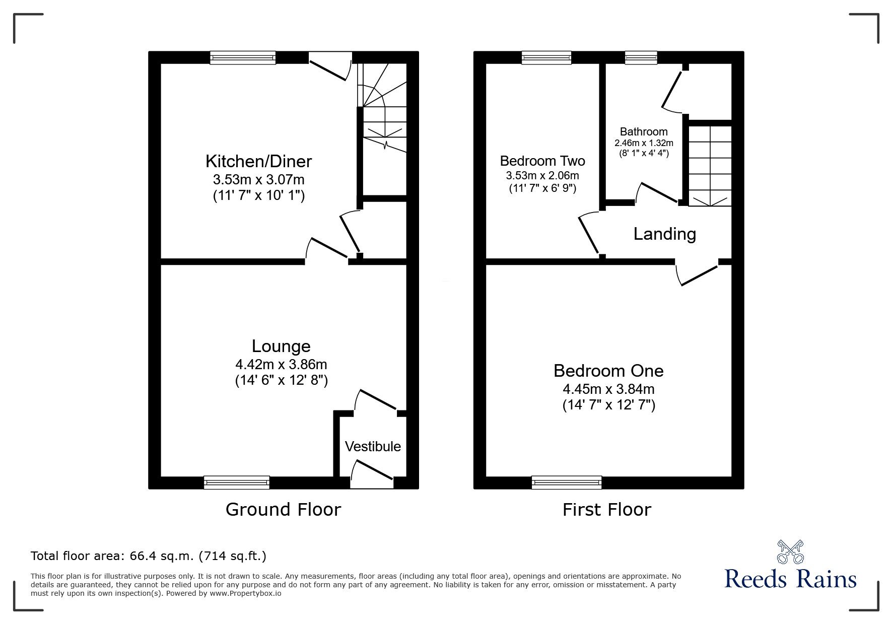 Floorplan of 2 bedroom Mid Terrace House to rent, Bond Street, Nelson, Lancashire, BB9