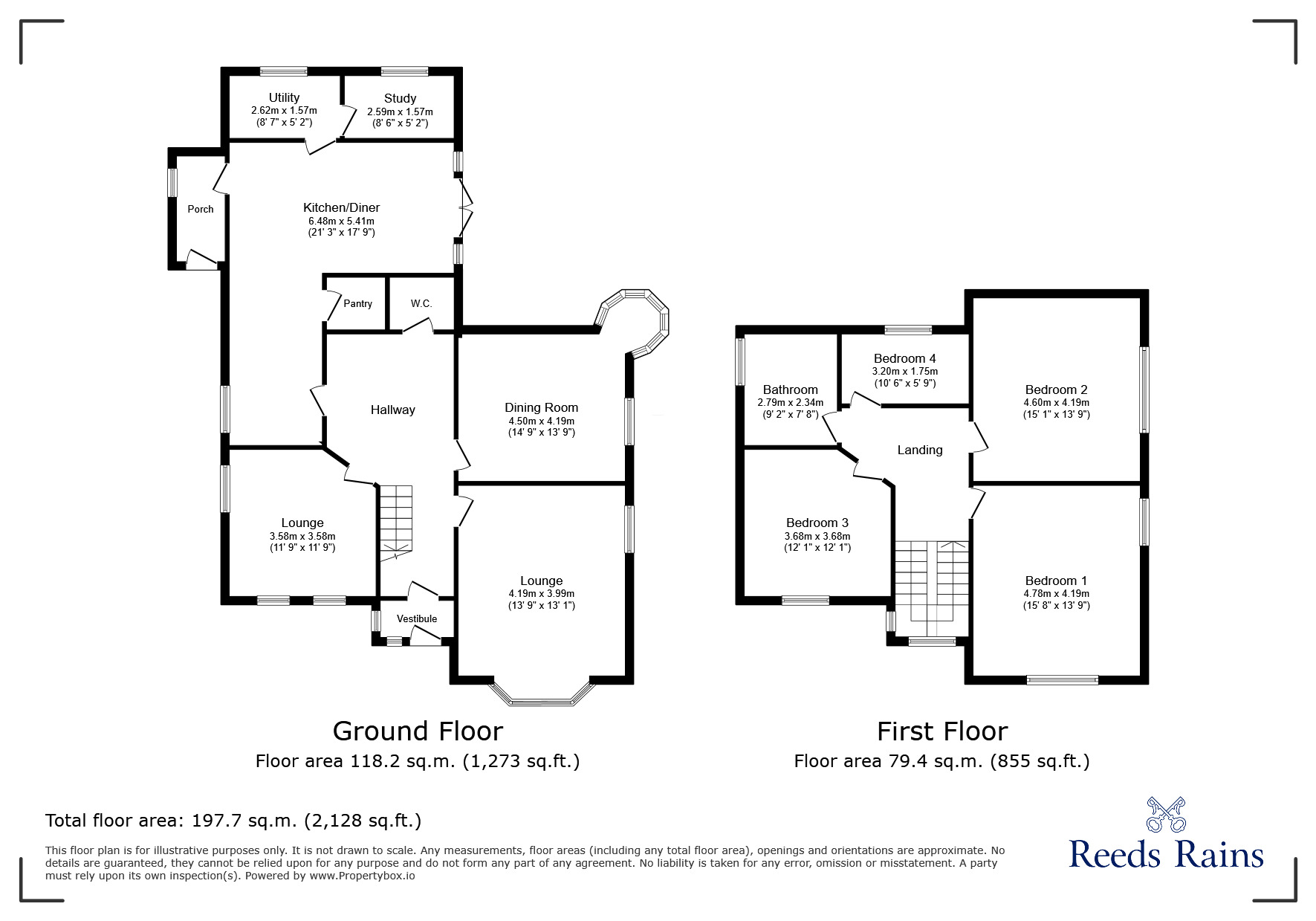 Floorplan of 4 bedroom Detached House for sale, Keighley Road, Colne, Lancashire, BB8