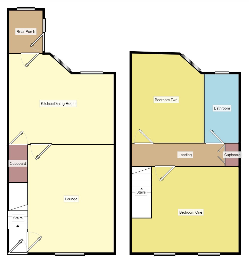 Floorplan of 2 bedroom Mid Terrace House for sale, Emmott Lane, Colne, Lancashire, BB8