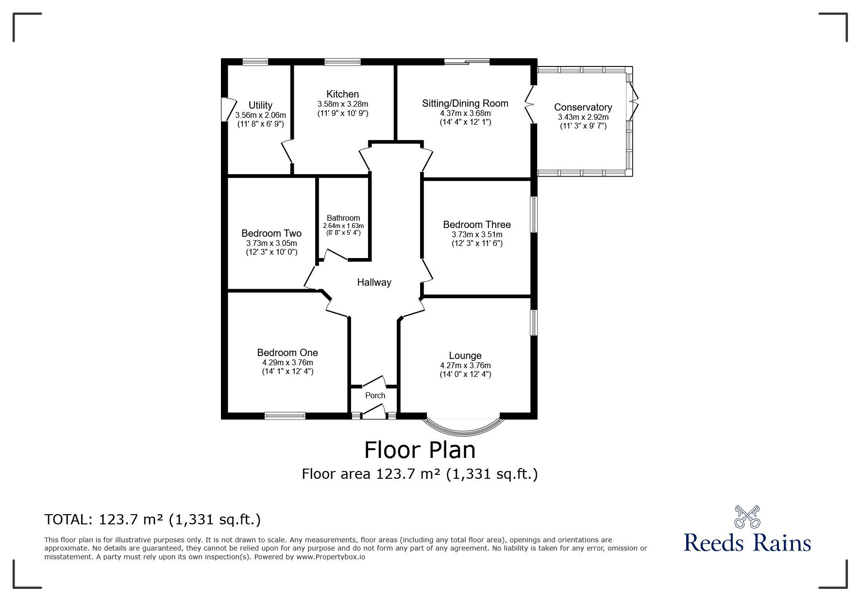 Floorplan of 3 bedroom Detached Bungalow for sale, Skipton Old Road, Foulridge, Lancashire, BB8