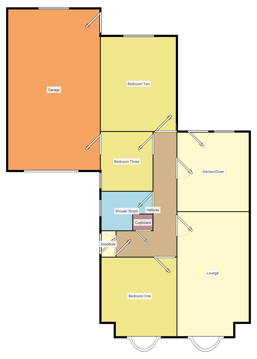 Floorplan of 3 bedroom Semi Detached Bungalow for sale, The Meadows, Colne, Lancashire, BB8