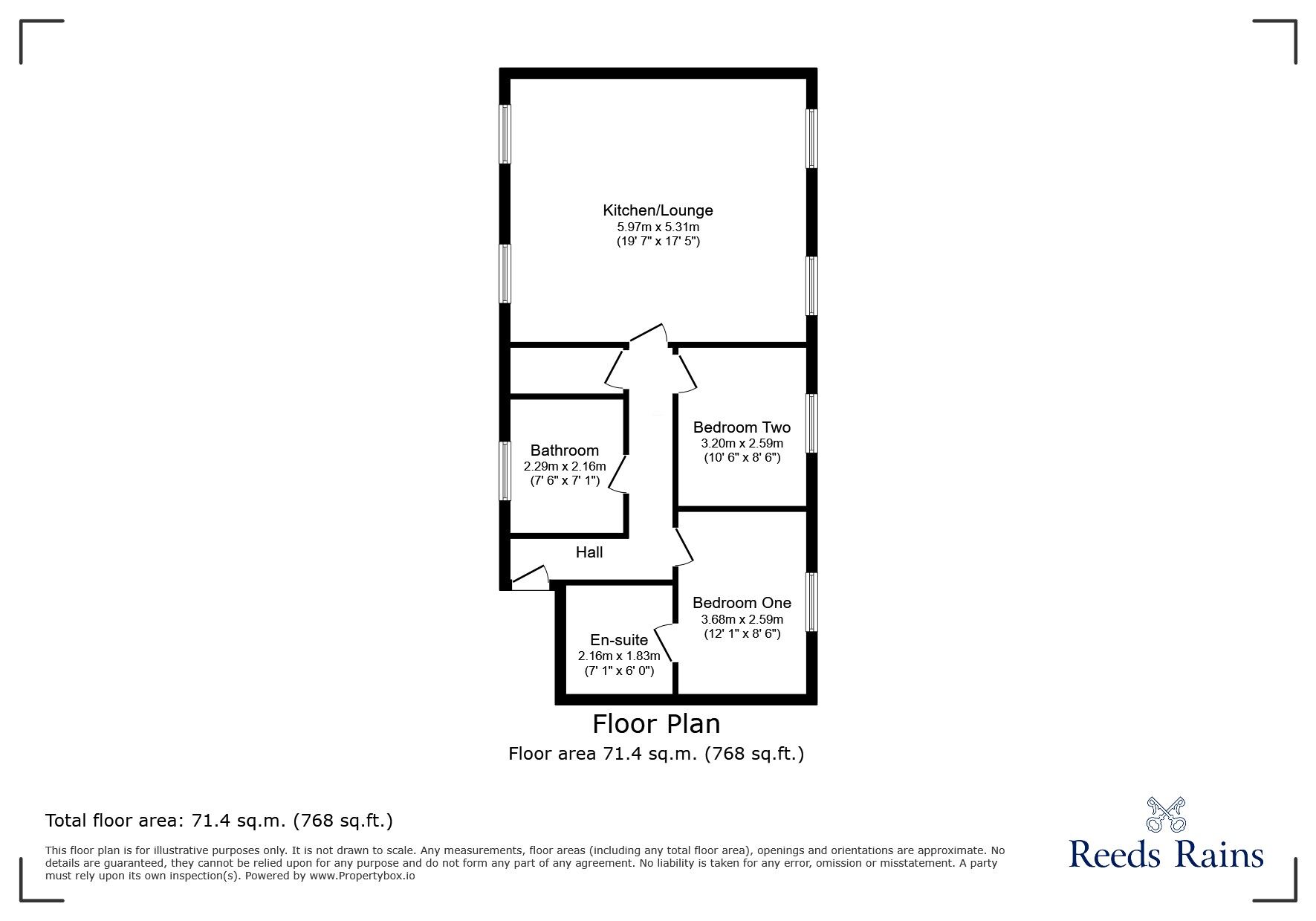 Floorplan of 2 bedroom Flat for sale, Floats Mill, Trawden, Lancashire, BB8