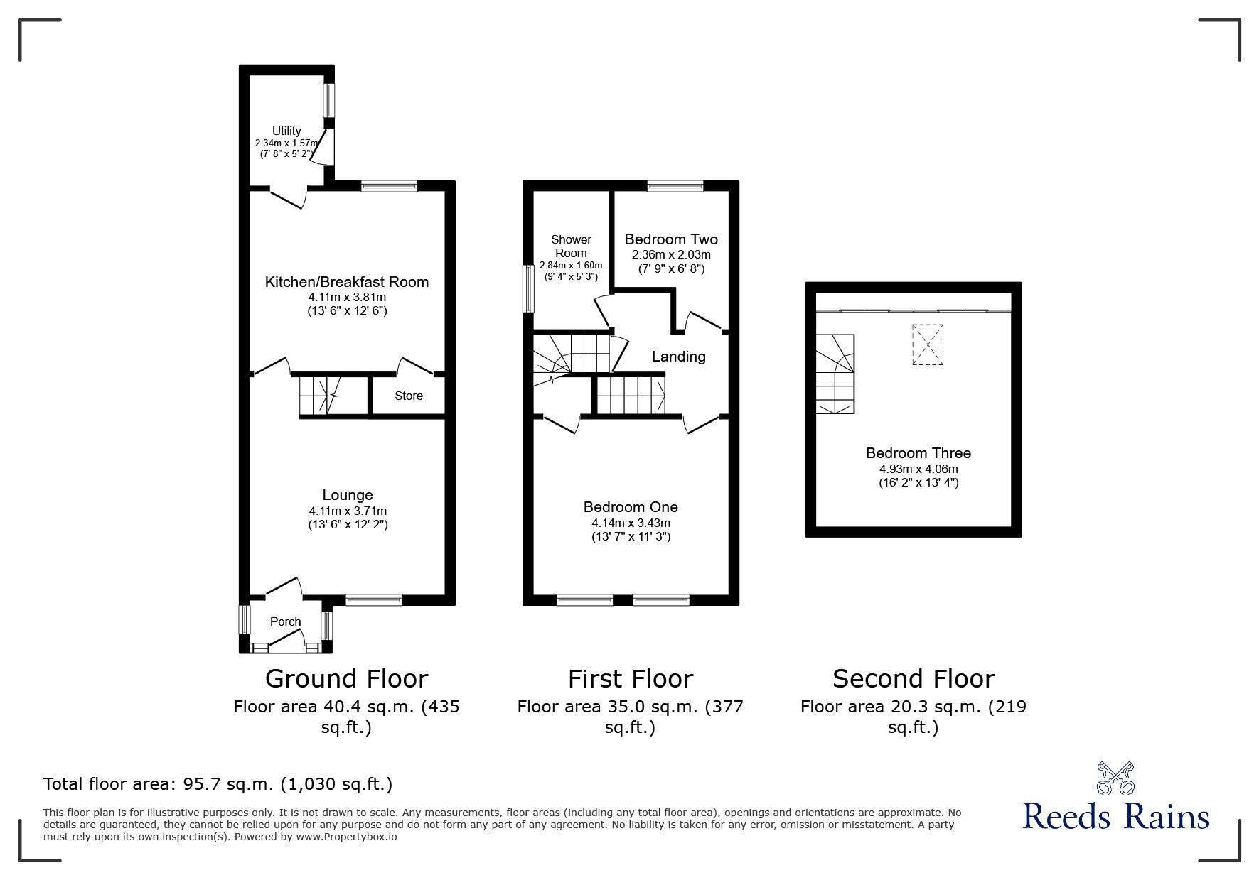 Floorplan of 3 bedroom End Terrace House for sale, Cotton Tree Lane, Colne, Lancashire, BB8
