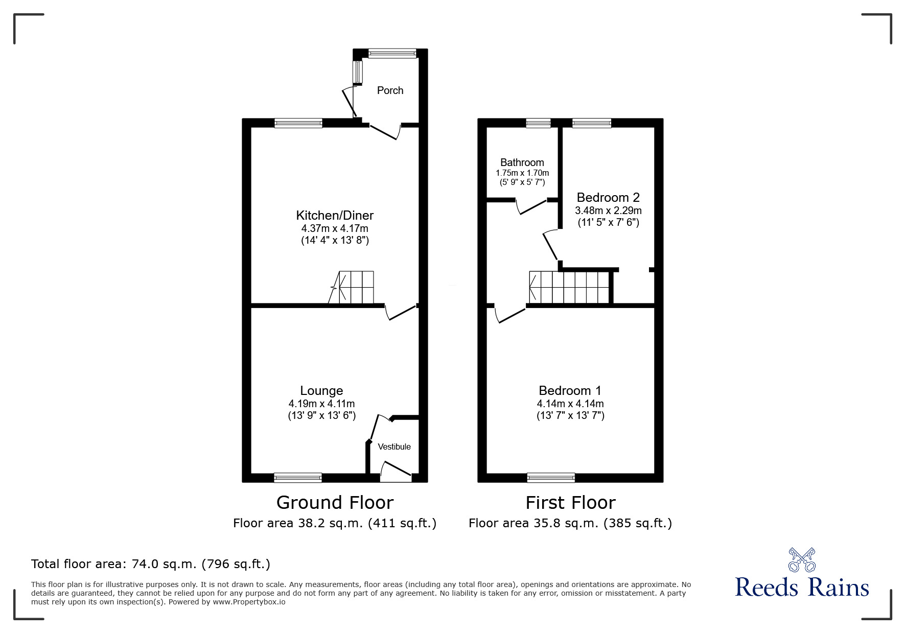 Floorplan of 2 bedroom Mid Terrace House for sale, Lord Street, Colne, Lancashire, BB8