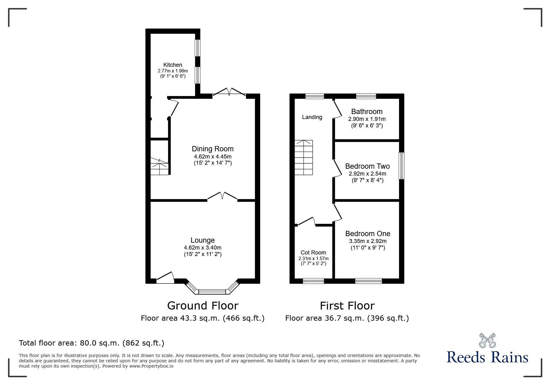 Floorplan of 2 bedroom End Terrace House for sale, Milford Street, Colne, Lancashire, BB8