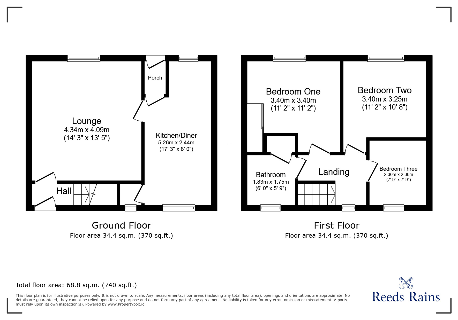 Floorplan of 3 bedroom Mid Terrace House for sale, Harrison Drive, Colne, Lancashire, BB8