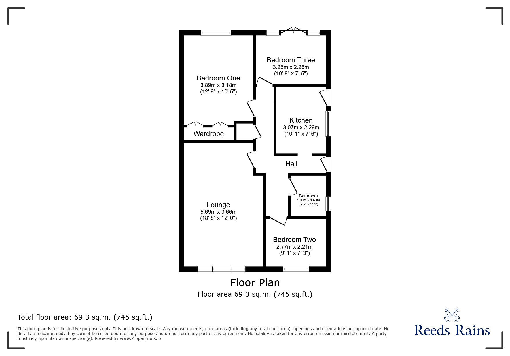 Floorplan of 3 bedroom Semi Detached Bungalow for sale, Venables Avenue, Colne, Lancashire, BB8