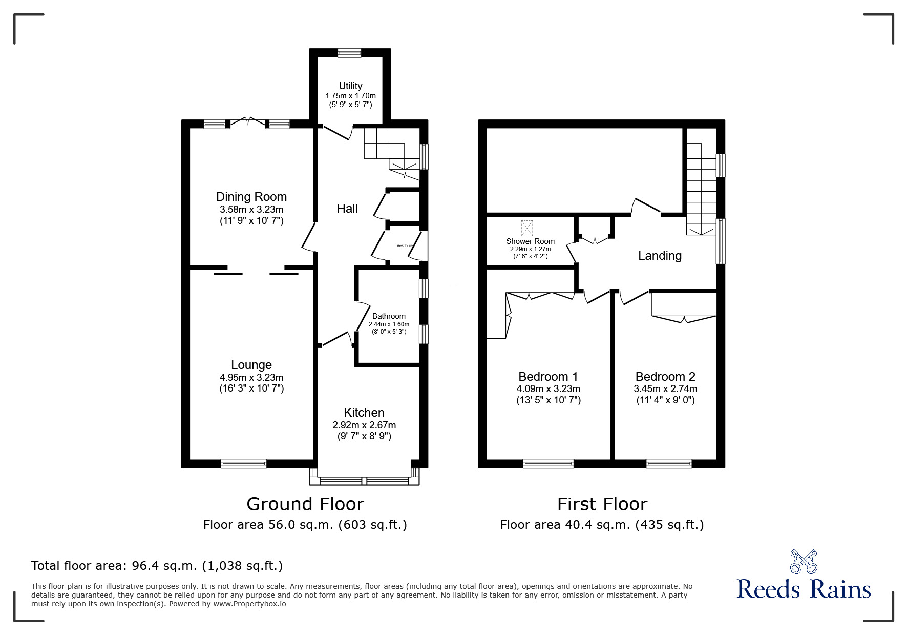 Floorplan of 2 bedroom Semi Detached House for sale, Standroyd Drive, Lancashire, BB8