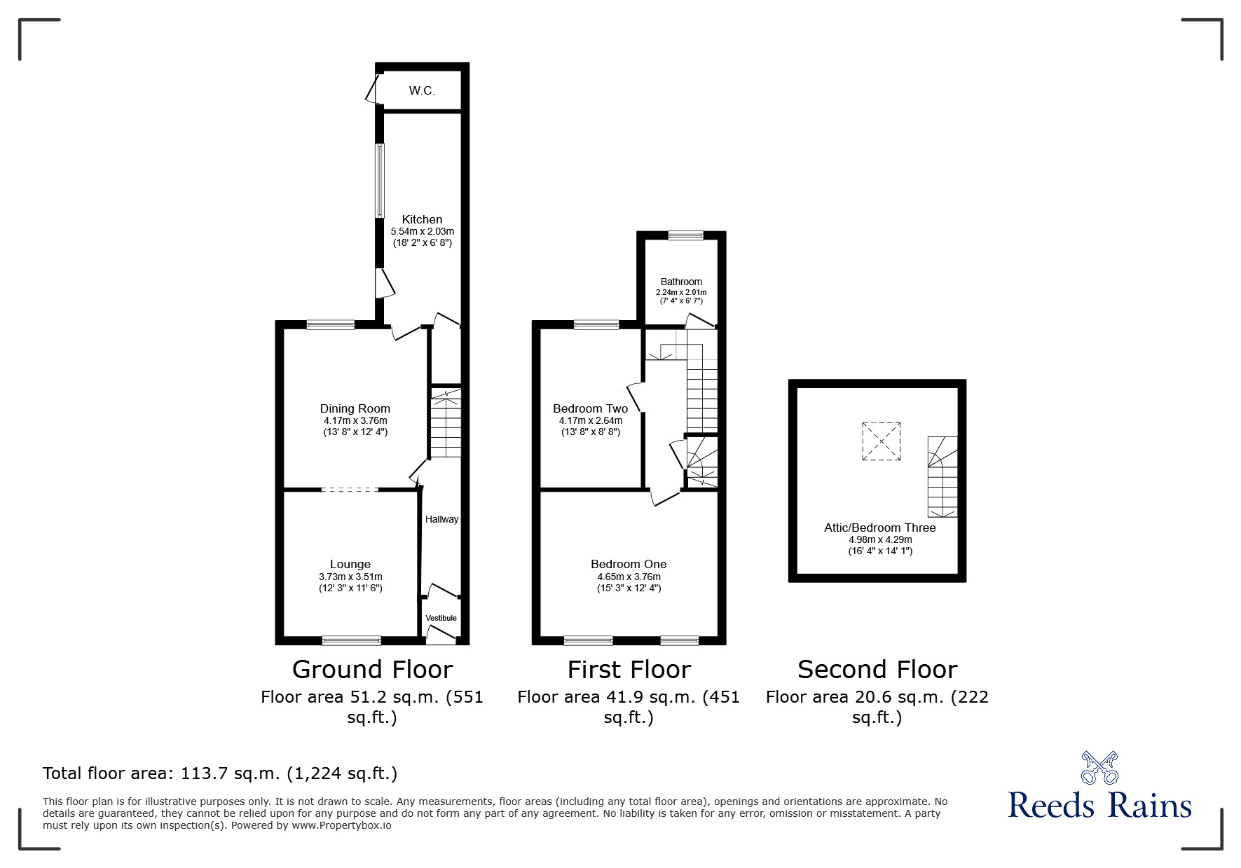 Floorplan of 3 bedroom Mid Terrace House to rent, Keighley Road, Colne, Lancashire, BB8