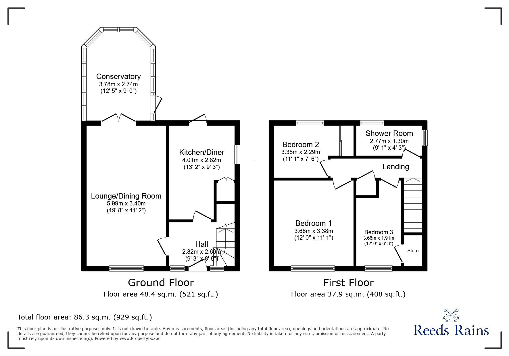 Floorplan of 3 bedroom End Terrace House for sale, Sheridan Road, Colne, Lancashire, BB8
