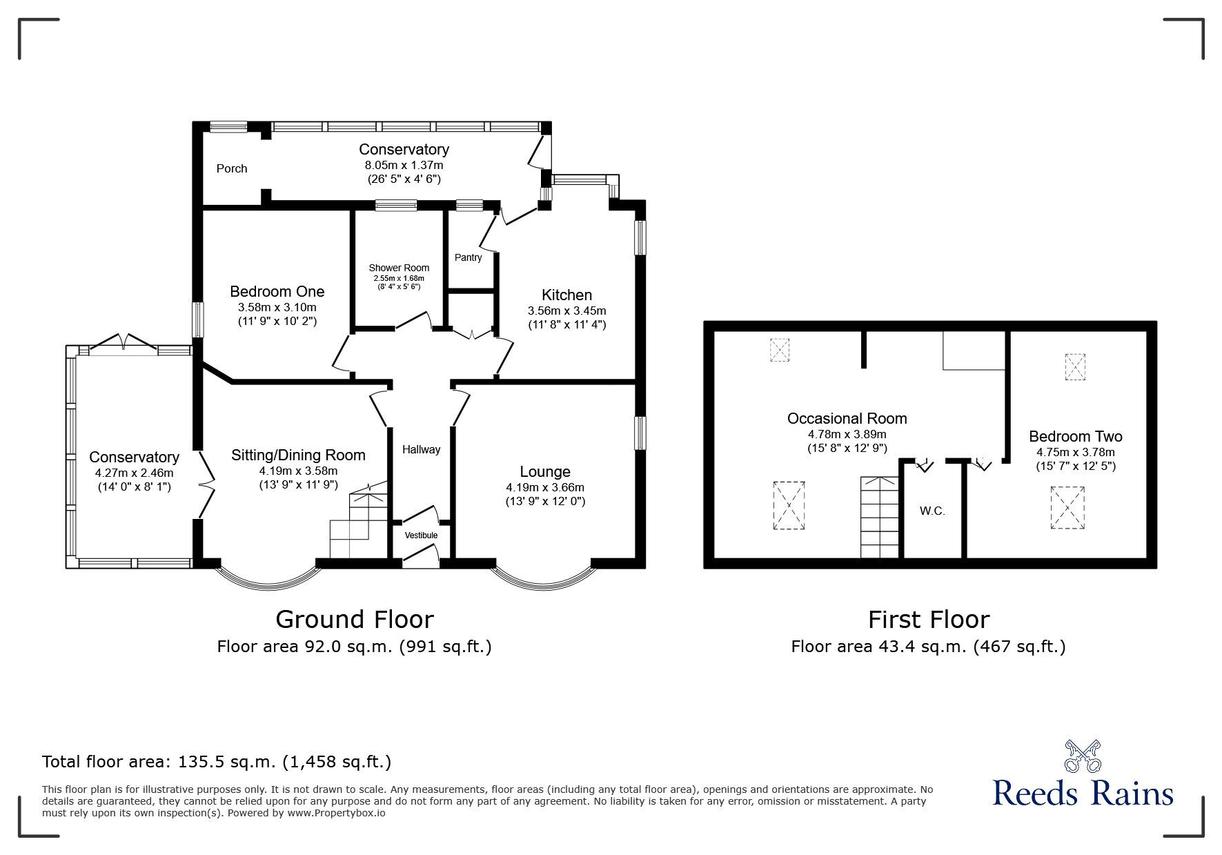 Floorplan of 2 bedroom Detached Bungalow for sale, School Fields, Earby, Lancashire, BB18