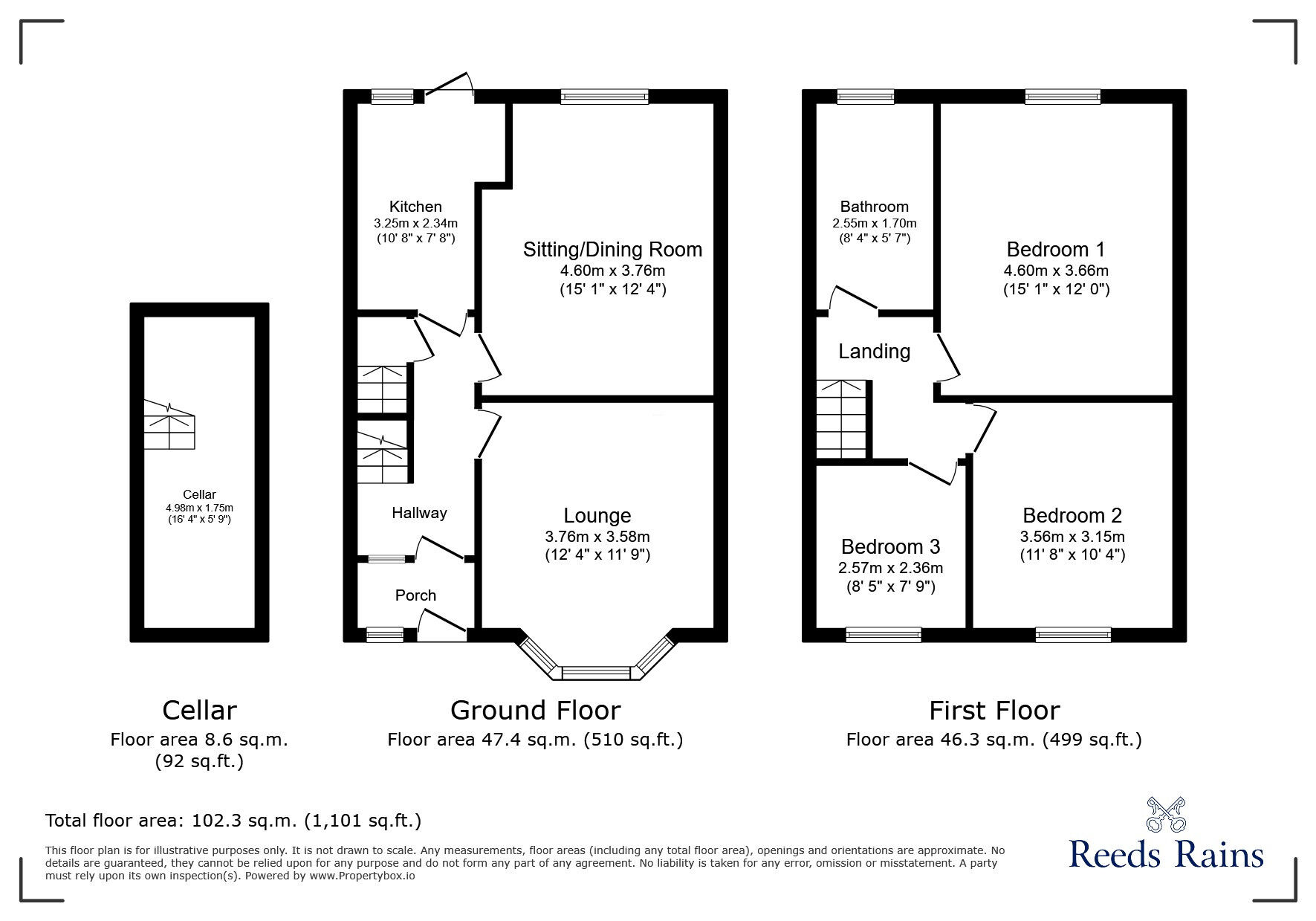 Floorplan of 3 bedroom Mid Terrace House for sale, Chatham Street, Colne, Lancashire, BB8